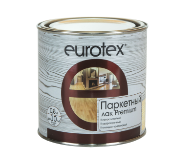 Лак Рогнеда Eurotex Premium паркетный бесцветный 0,8 л полуматовый